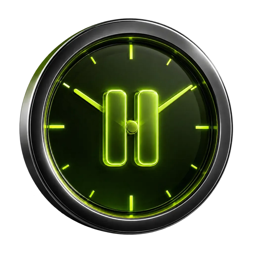Clock with a pause symbol representing a break from play
